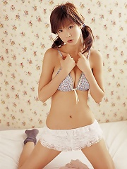 Aki Hoshino sweet Japanese babe in her bikini and high heels